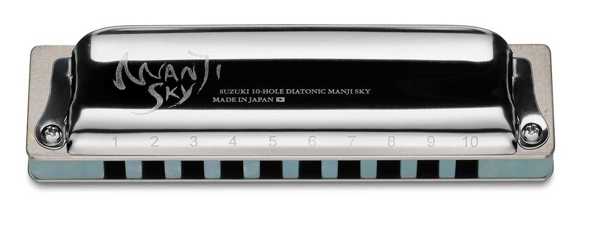 Suzuki Manji M-20S SKY Blues harmonica. Tone: A
